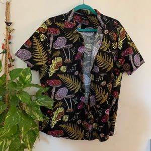 Mushroom Short Sleeve Button Up